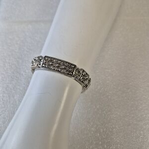 Silver Tone Filigree Magnetic Closure Bracelet Vintage Ornate Metal Jewelry